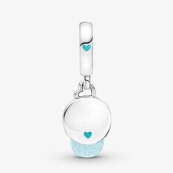 Pandora Silver Blue Light Bulb�� Pendant , Dangle S925ALE Charm - Picture 2 of 4